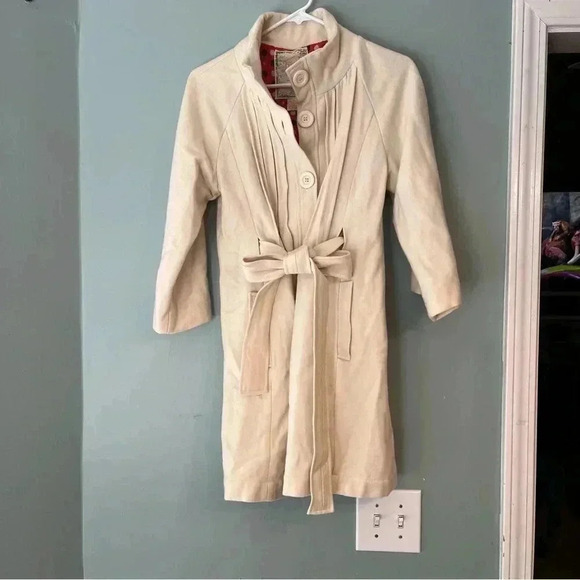 Flying Tomato Acrylic and wool trench coat cream size small - Picture 1 of 8